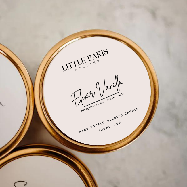 Lumânare parfumată Elixir Vanilla - Vanilie de Madagascar • Nucşoara • Unt - Travel Size