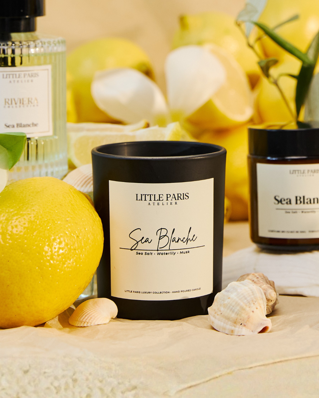 Lumânare parfumată Sea Blanche - Sare de mare • Nufăr • Mosc (TEST)