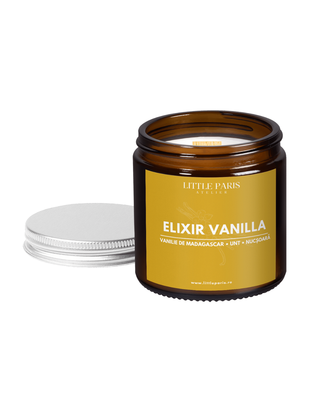 Lumânare parfumată Elixir Vanilla Amber - Vanilie de Madagascar • Nucşoara • Unt