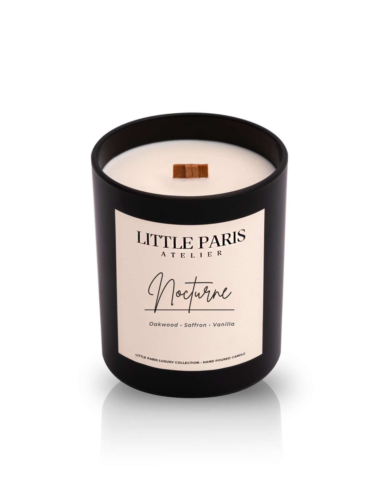 Nocturne Scented Candle - Oak Wood • Saffron • Vanilla - Little Paris Atelier