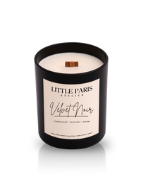 Lumânare parfumată Velvet Noir - Cedru • Lavandă • Ambră - Little Paris Atelier