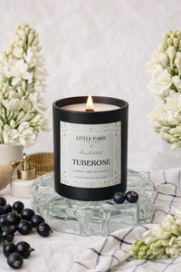 Tuberose Scented Candle - Tuberose • Blackcurrant • Amber - Little Paris Atelier